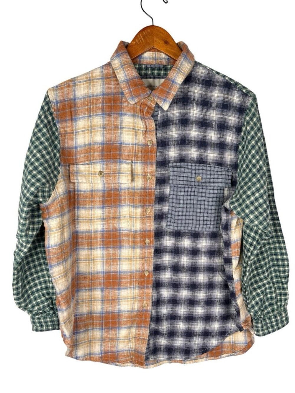 AMERICAN EAGLE Women's Multi Pattern Button Down Flannel Small
